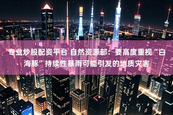 专业炒股配资平台 自然资源部：要高度重视“白海豚”持续性暴雨可能引发的地质灾害